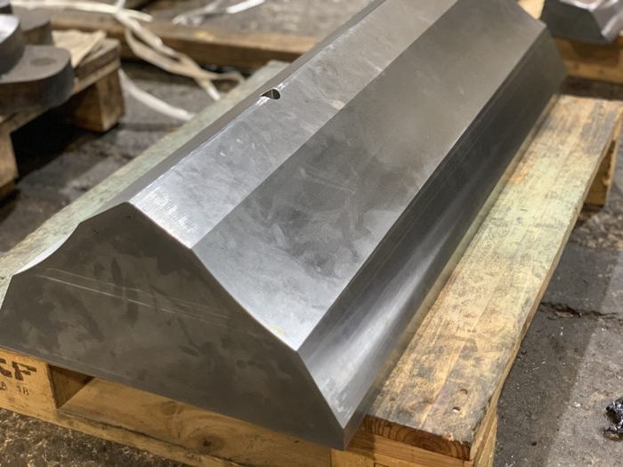 Machined steel block